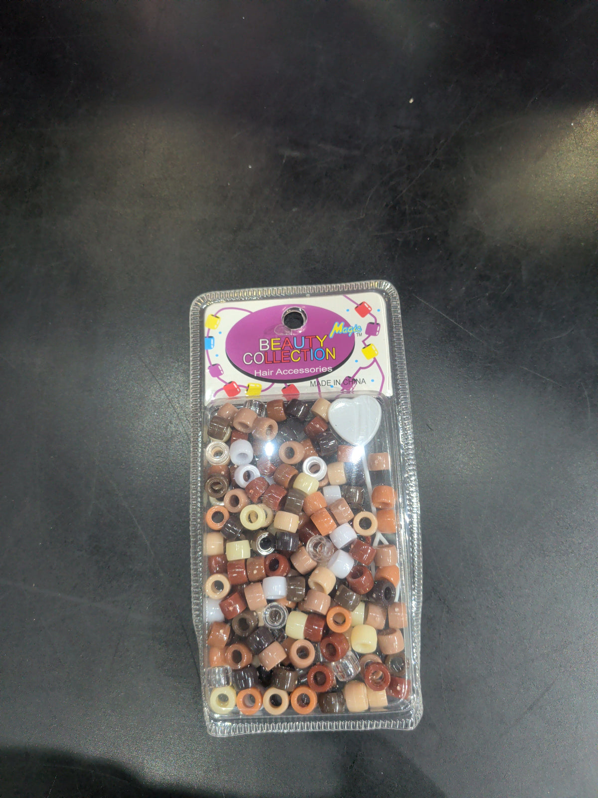 1688 Hair Small Round Hair Bead Brown Assorted