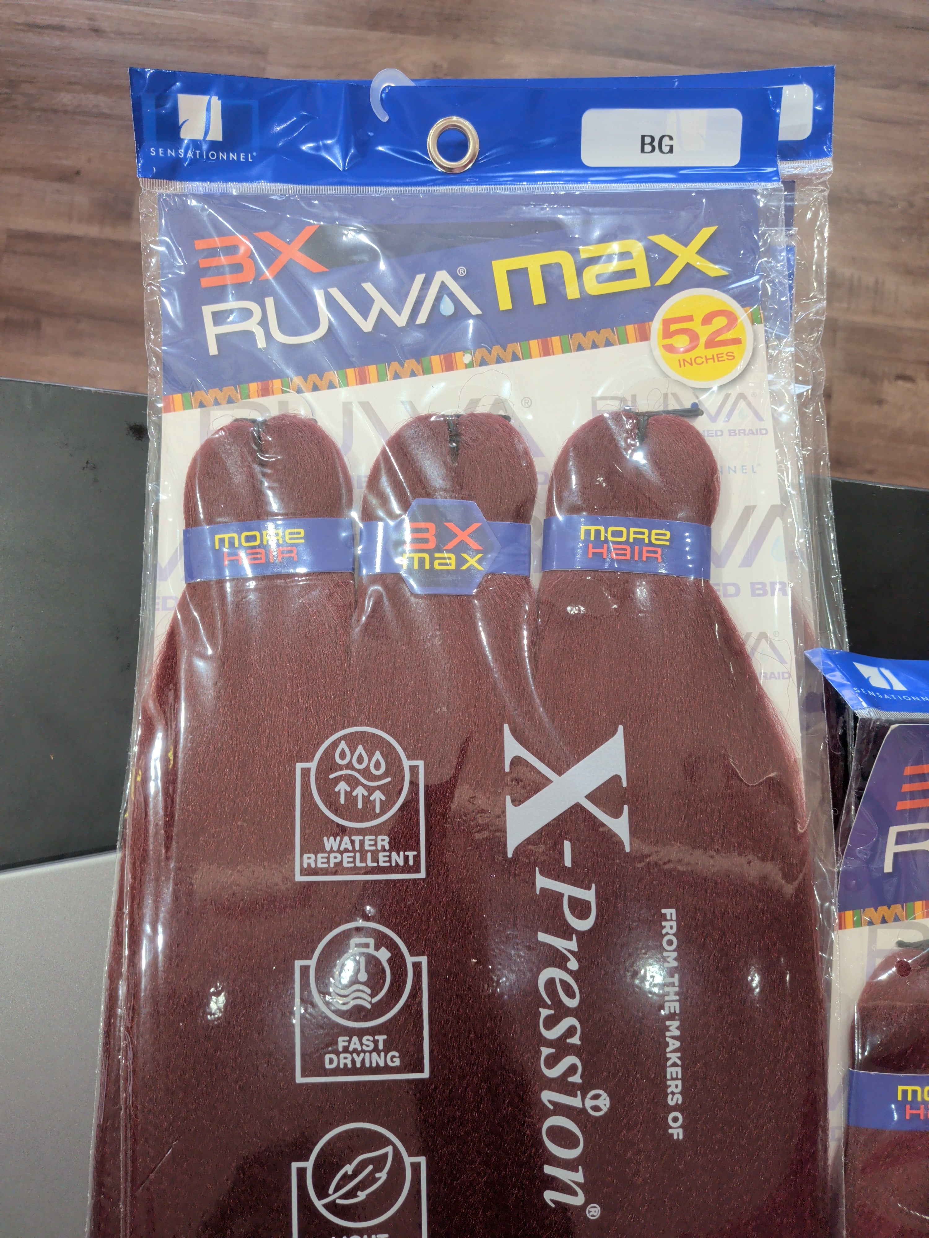 Ruwa 3x 52" pre stretched braiding hair BG