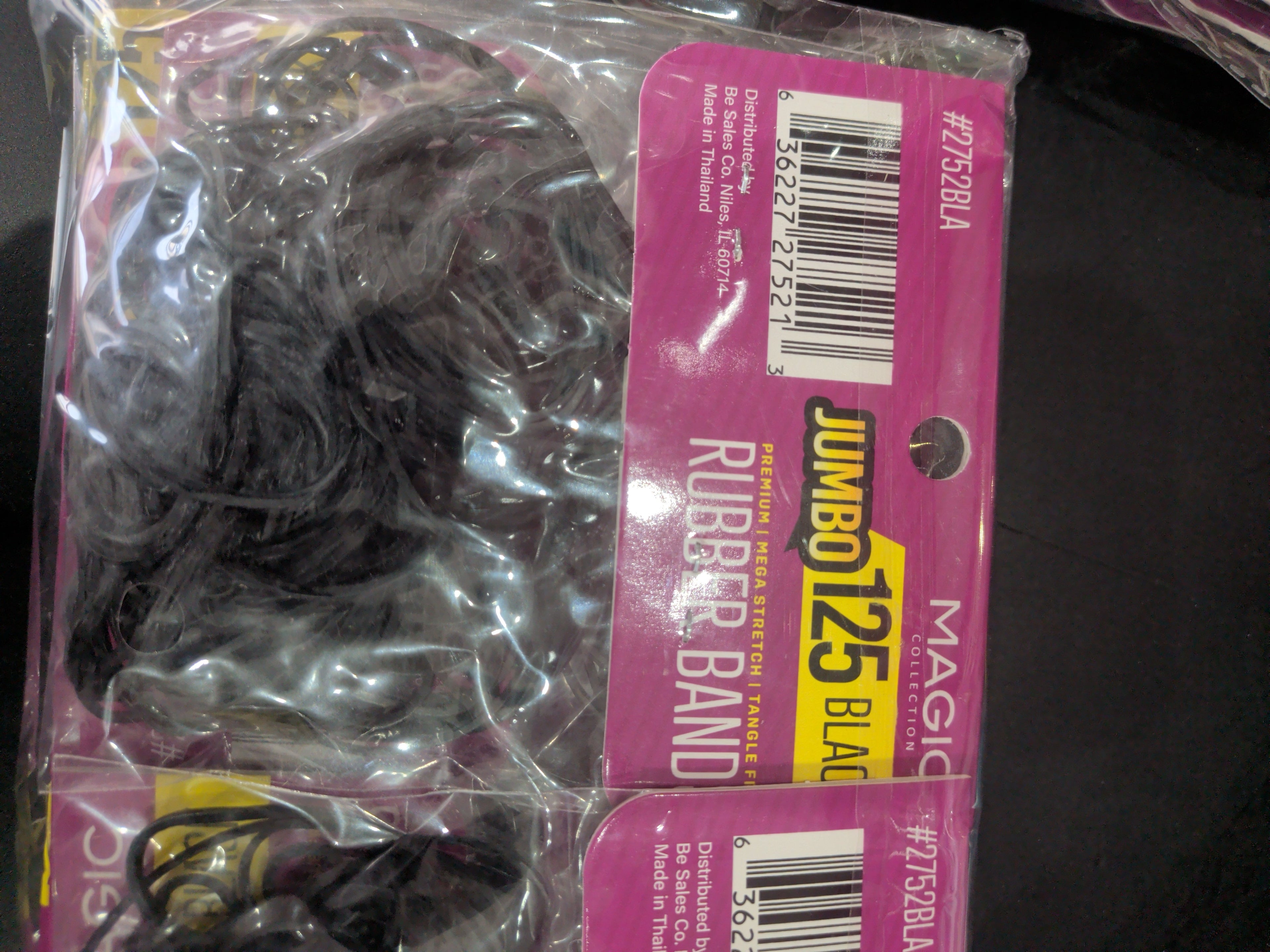 Diane Premium Jumbo Rubber Bands Black 125PCs