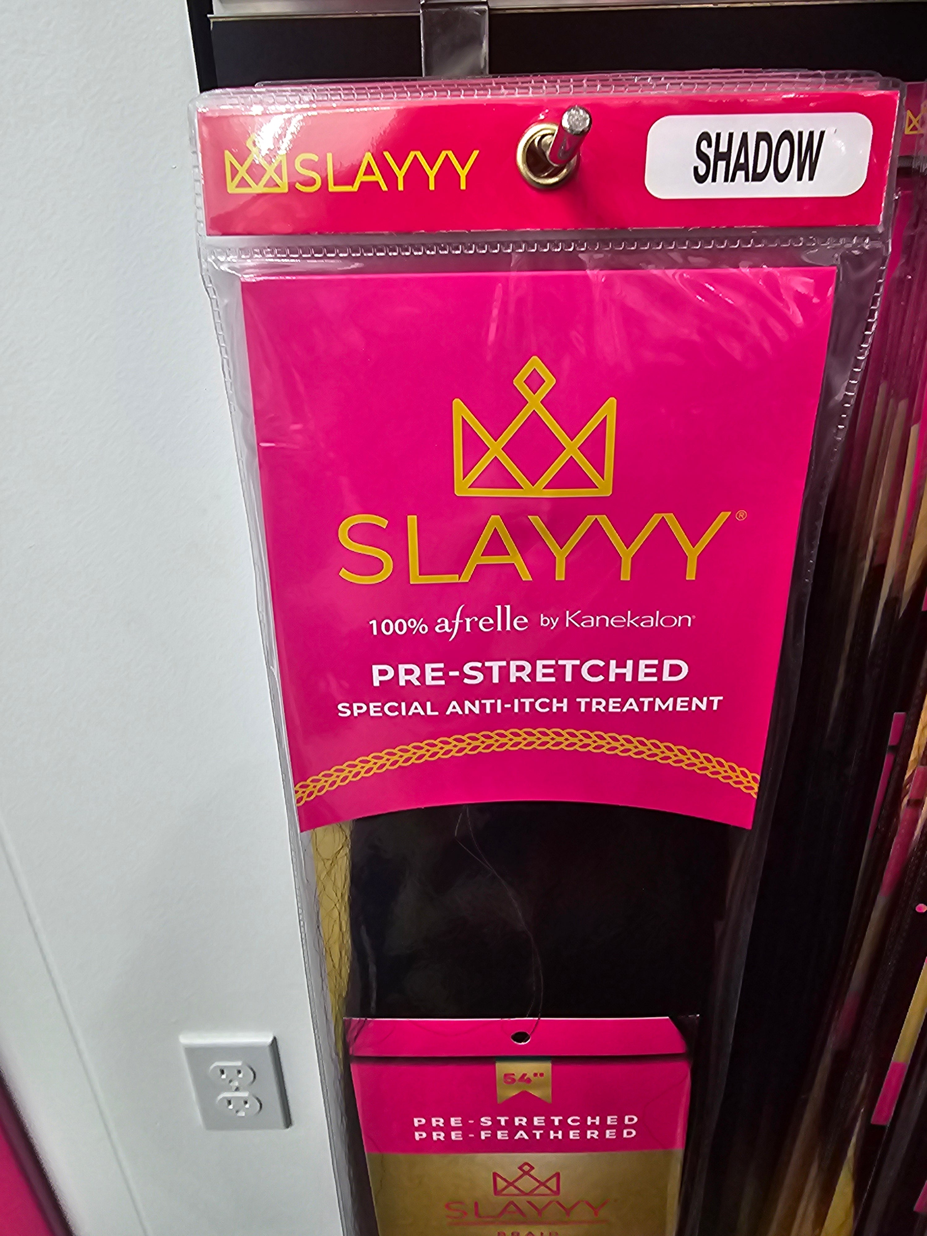 Slayyy-Ps54-1B 850040779097 Slayyy Braiding Hair Pre-Stretched, Pre-Feathered 54" #1B - Shadow 