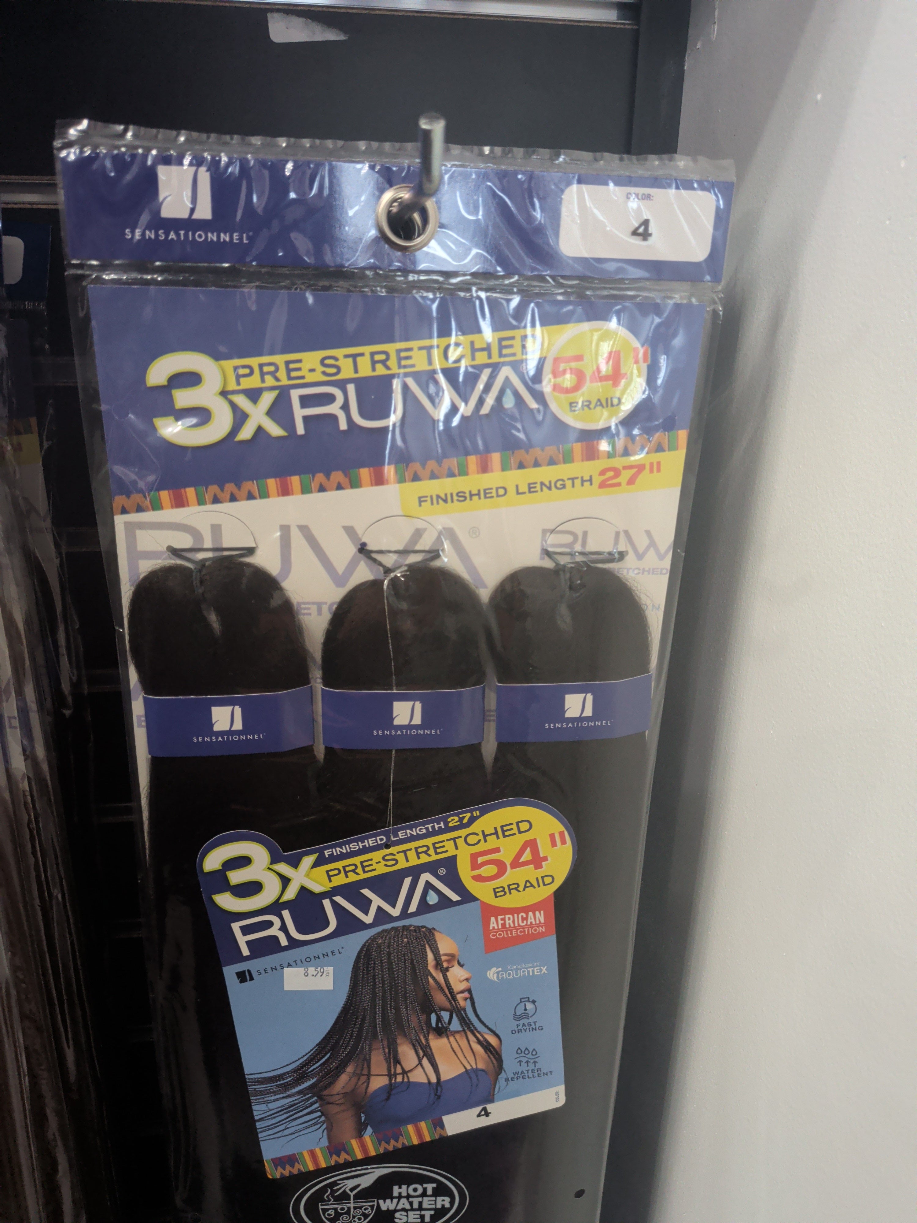 Ruwa 3x 54" pre stretched braiding hair #4
