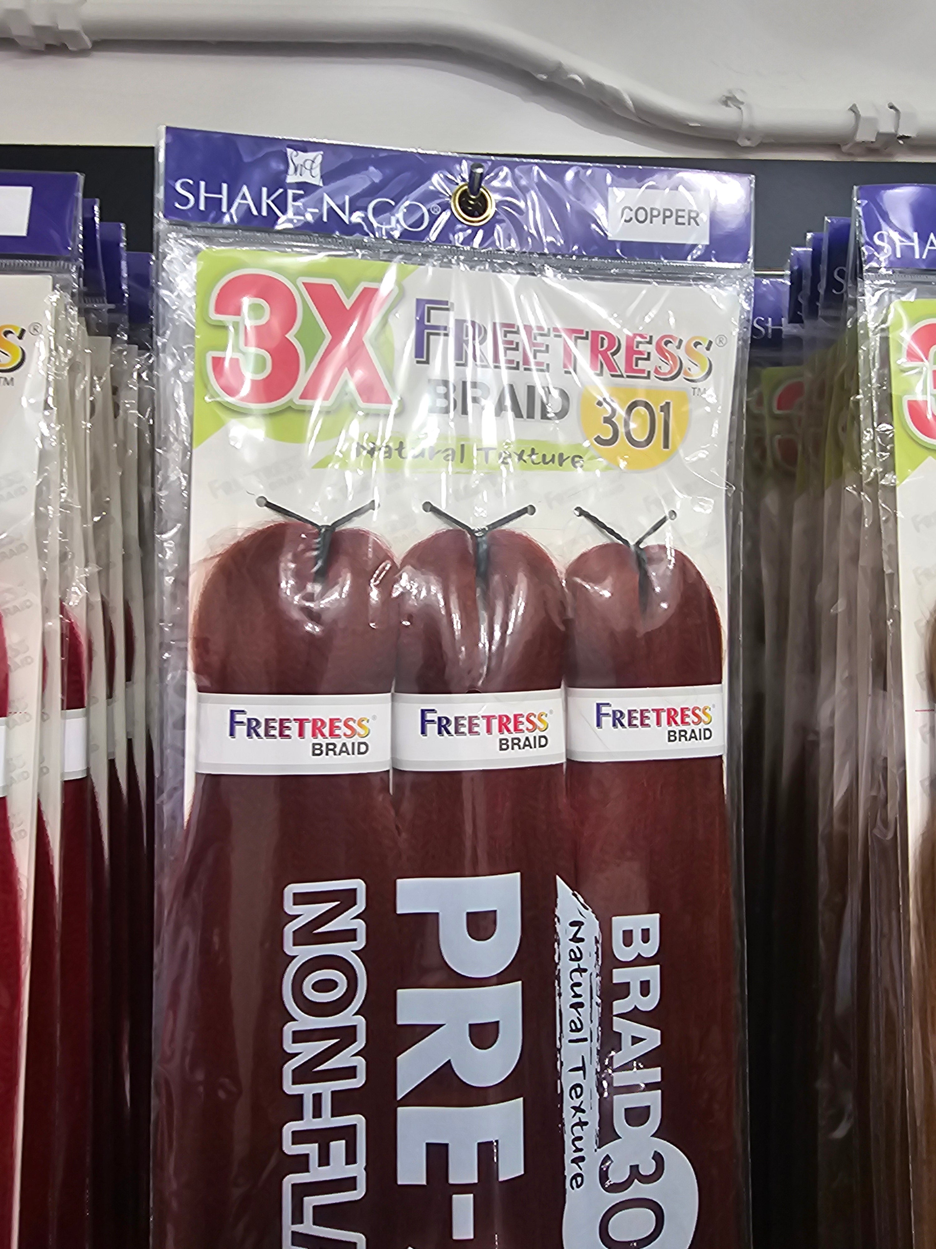 Shake-N-Go Free Tress Braids 3X Pre-Stretched 56 - Copper