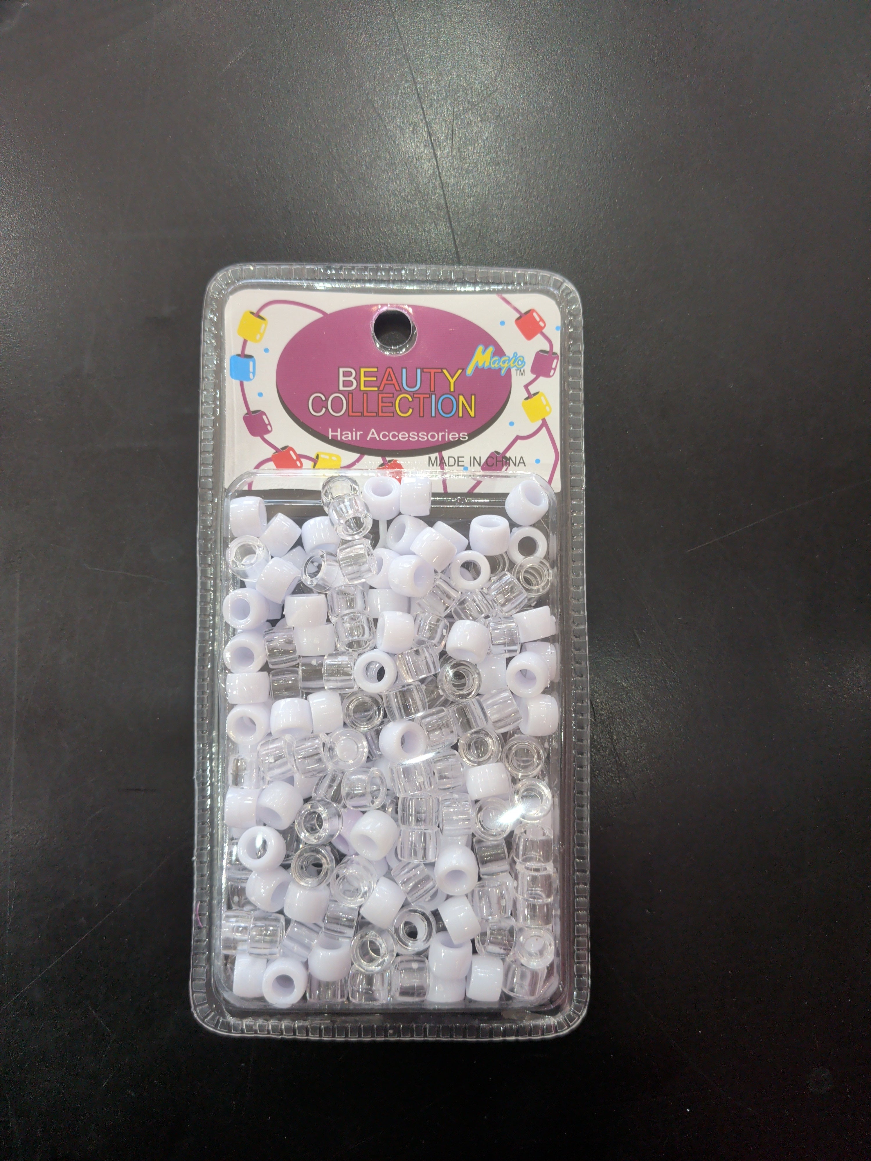 Beauty collection beads clear/white