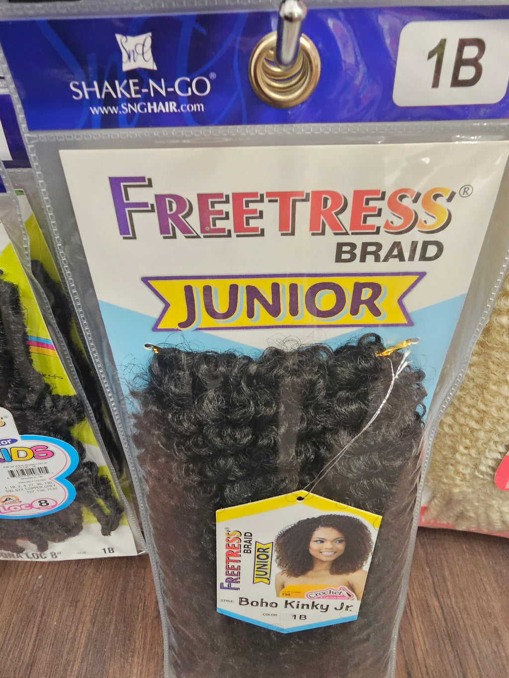 FreeTress Braids BOHO KINKY JR Crochet Braids 1B Off Black
