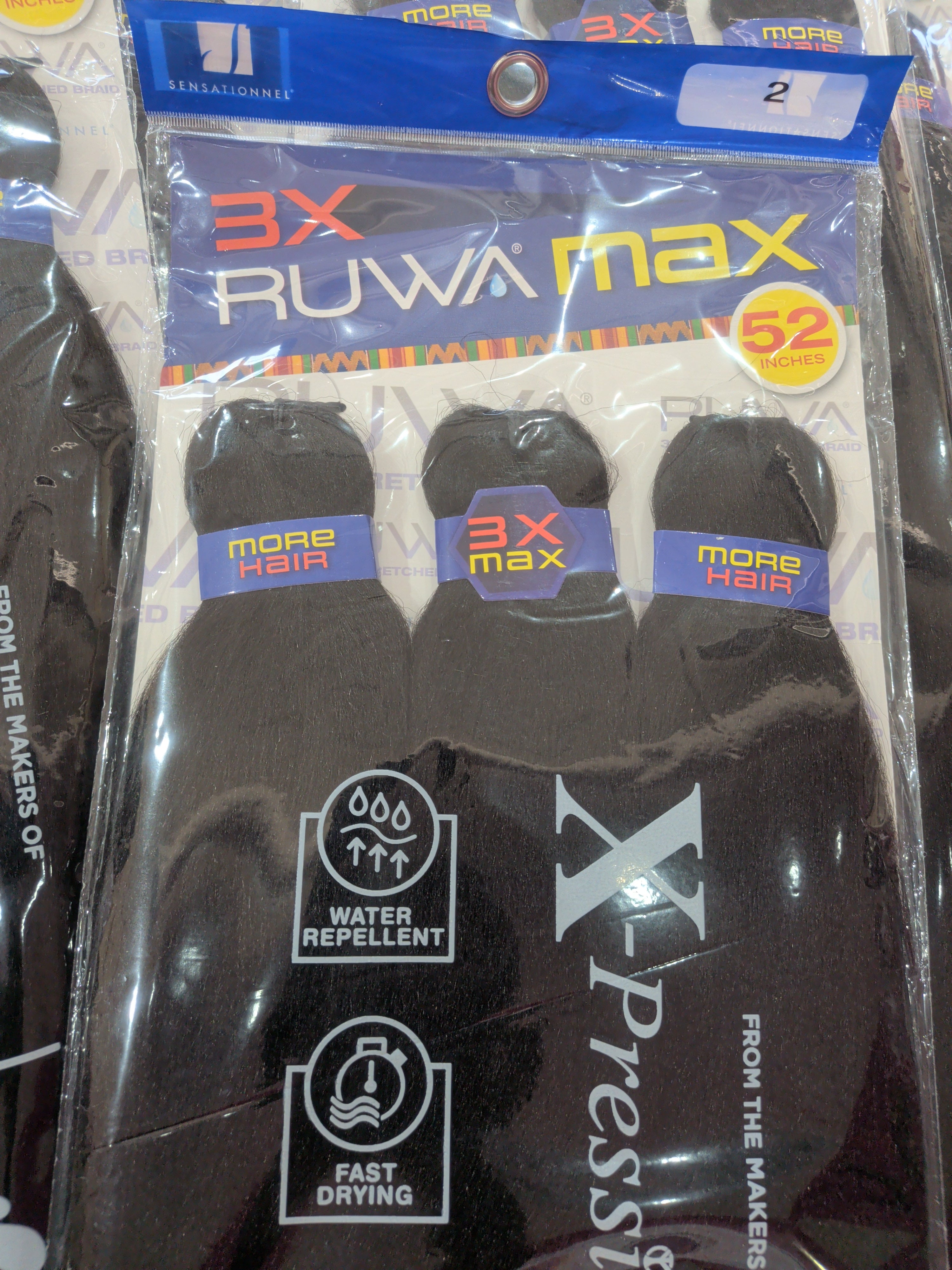 Ruwa 3x 52" pre stretched braiding hair #2