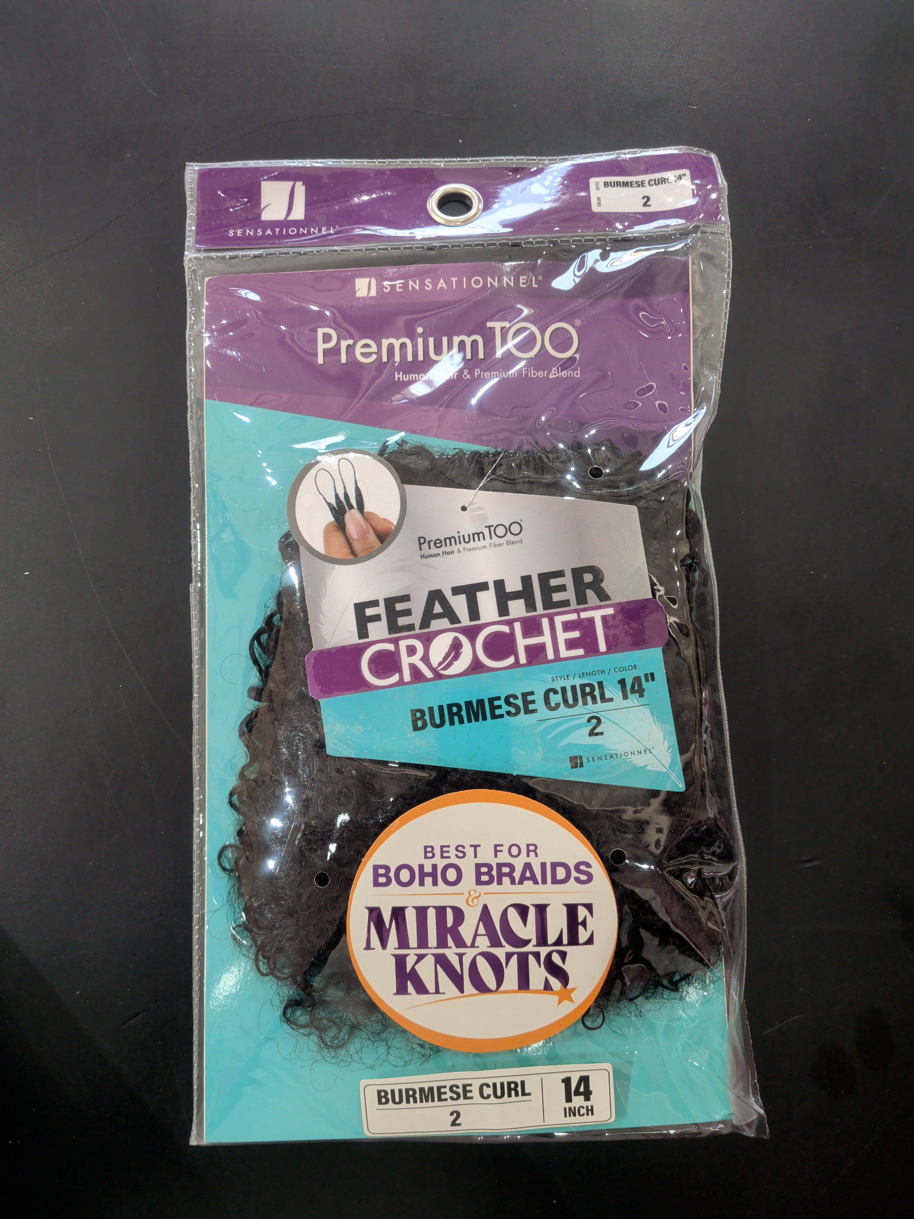 PremiumToo feather crochet Burmese curl 14" #2